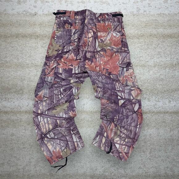 Vintage Fleece Hunting Camo Tactical Pants Baggy Fit Cargos Woodland Pattern 90s - Picture 1 of 6